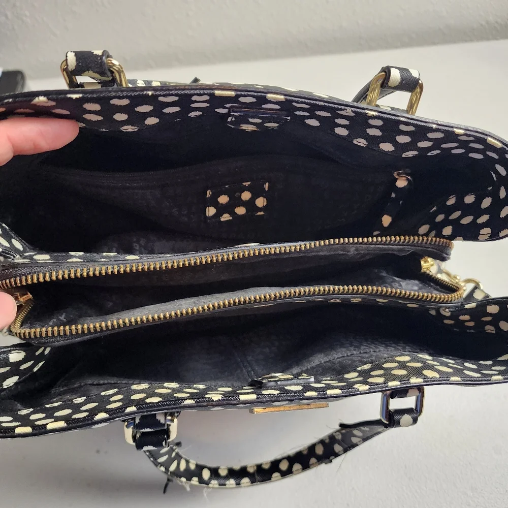 Kate Spade New York Black White Polka Dot Satchel Purse READ
